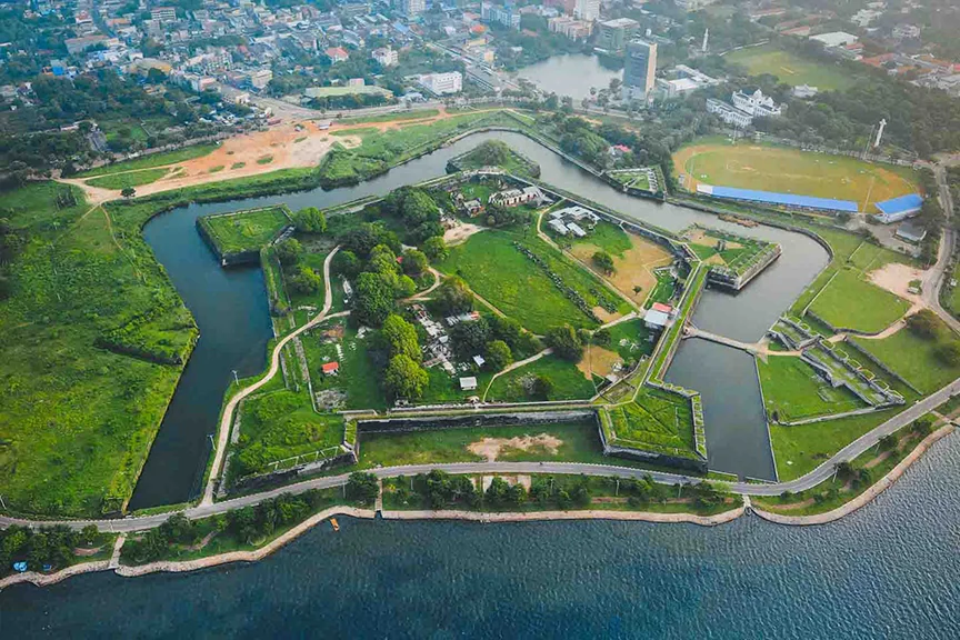 Aerial view of Jaffna Fort
