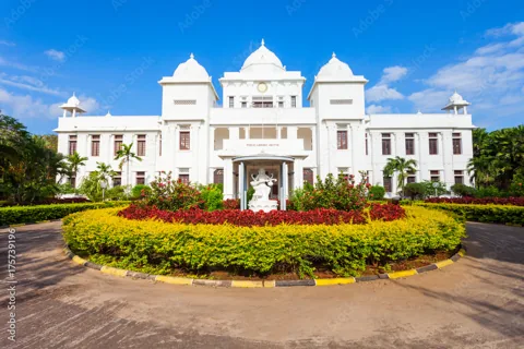 Jaffna Public Library facade and landscaped garden